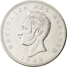 ECUADOR, 5 Sucres, Cinco, 1943, Mexico City, KM #79, AU(55-58), Silver, 24.99