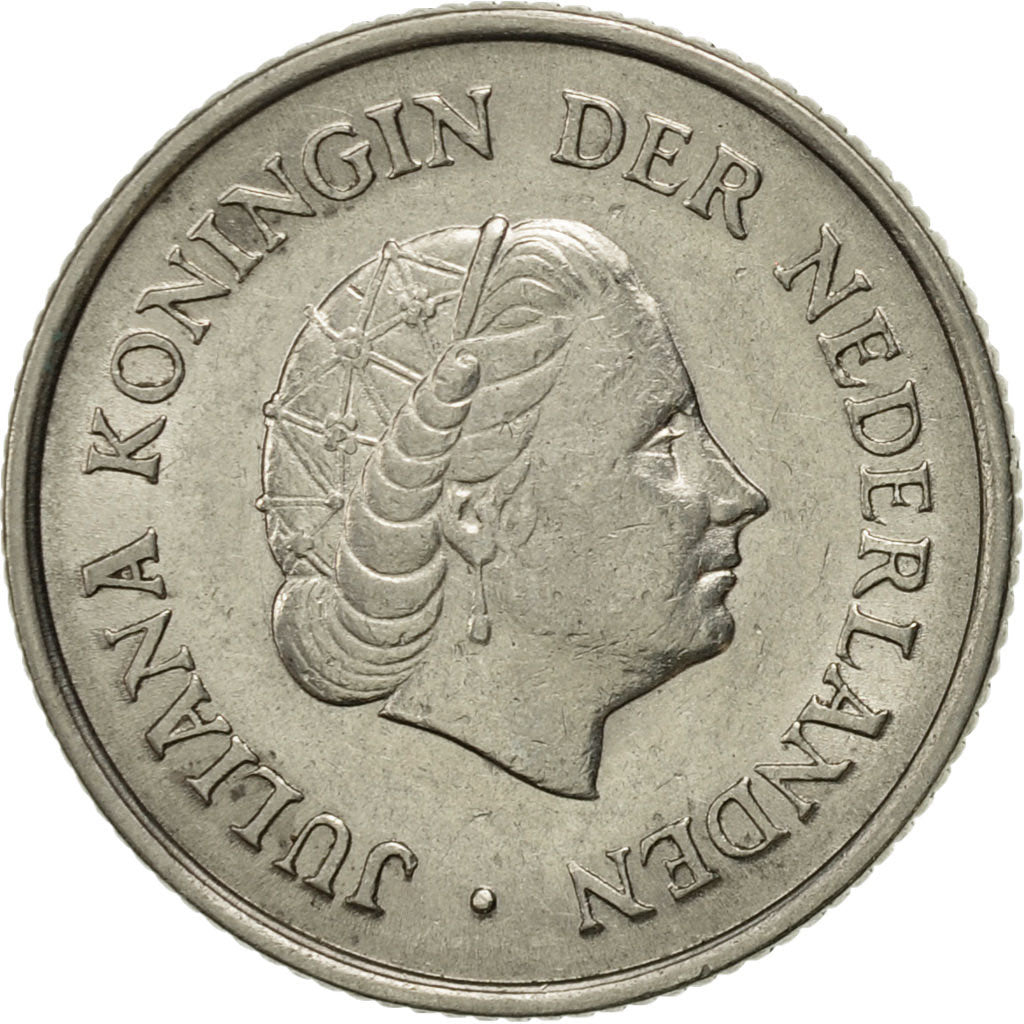 Coin, Netherlands, Juliana, 25 Cents, 1960, AU(55-58), Nickel, KM:183