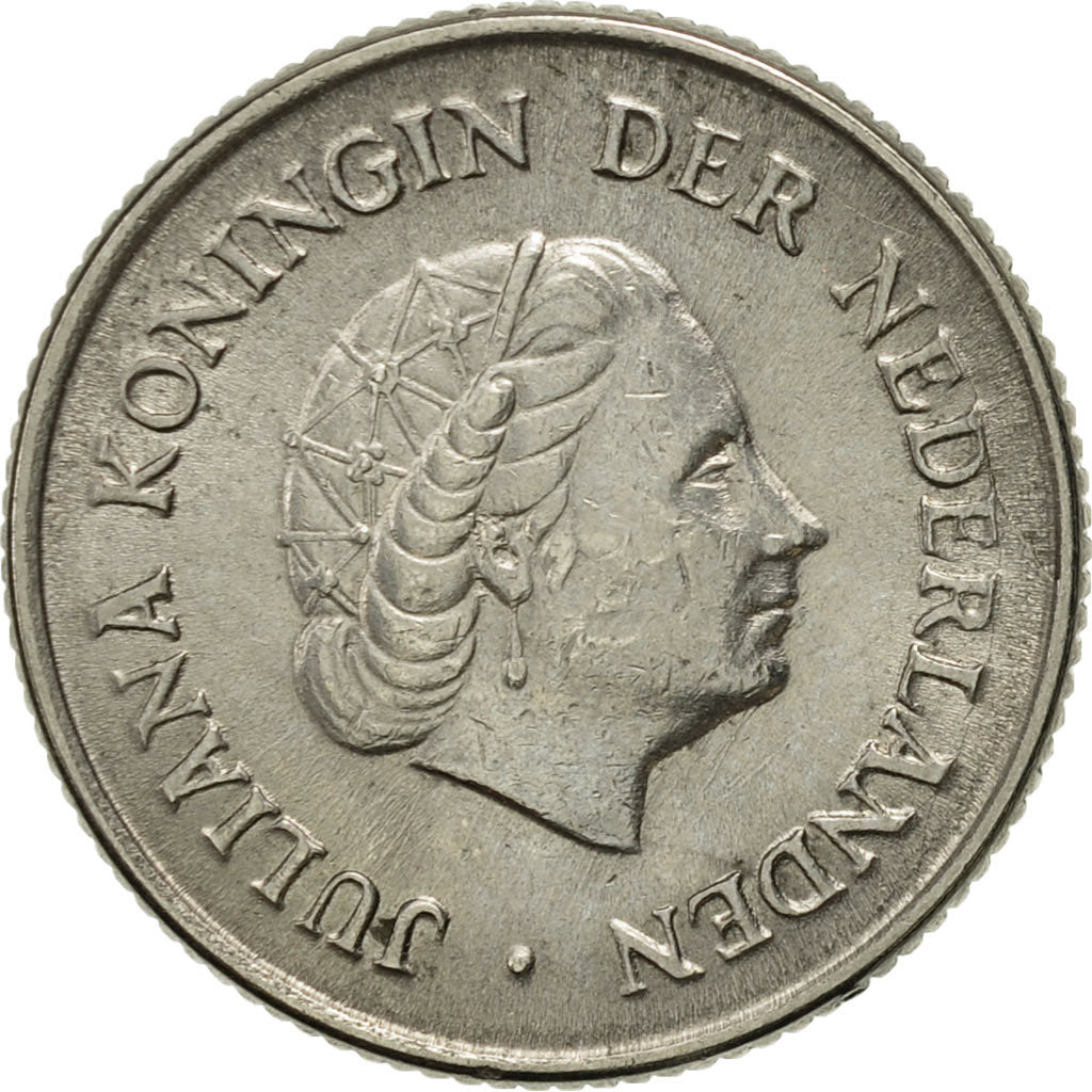 Coin, Netherlands, Juliana, 25 Cents, 1963, AU(50-53), Nickel, KM:183