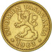 Moneda, Finlandia, 10 Pennia, 1963, MBC+, Aluminio - bronce, KM:46
