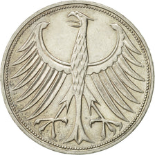 Coin, GERMANY - FEDERAL REPUBLIC, 5 Mark, 1966, Stuttgart, AU(50-53), Silver