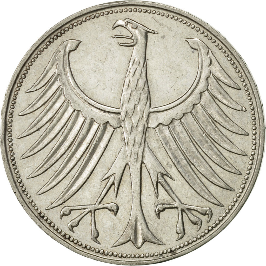 Coin, GERMANY - FEDERAL REPUBLIC, 5 Mark, 1965, Munich, AU(50-53), Silver