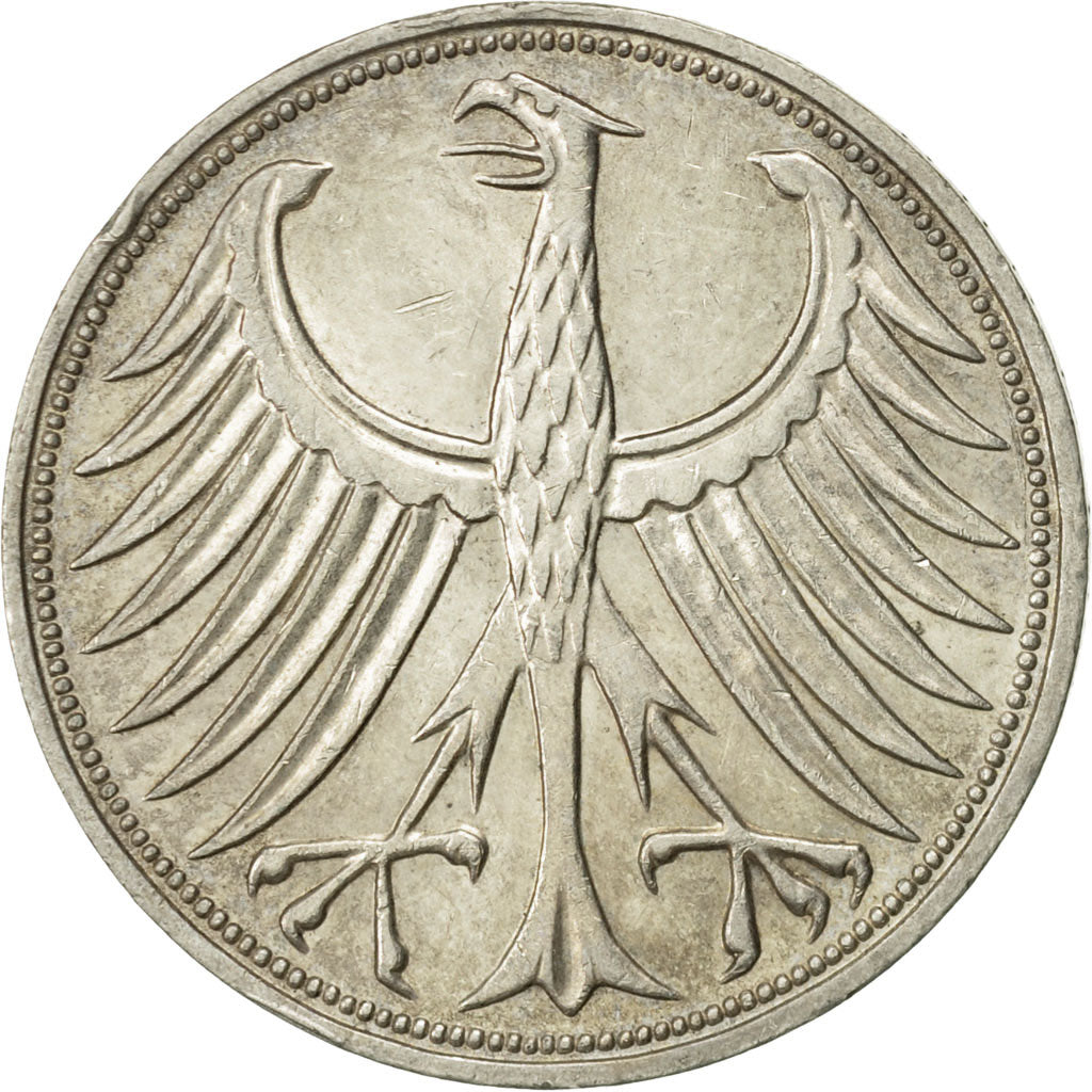 Coin, GERMANY - FEDERAL REPUBLIC, 5 Mark, 1970, Stuttgart, AU(50-53), Silver