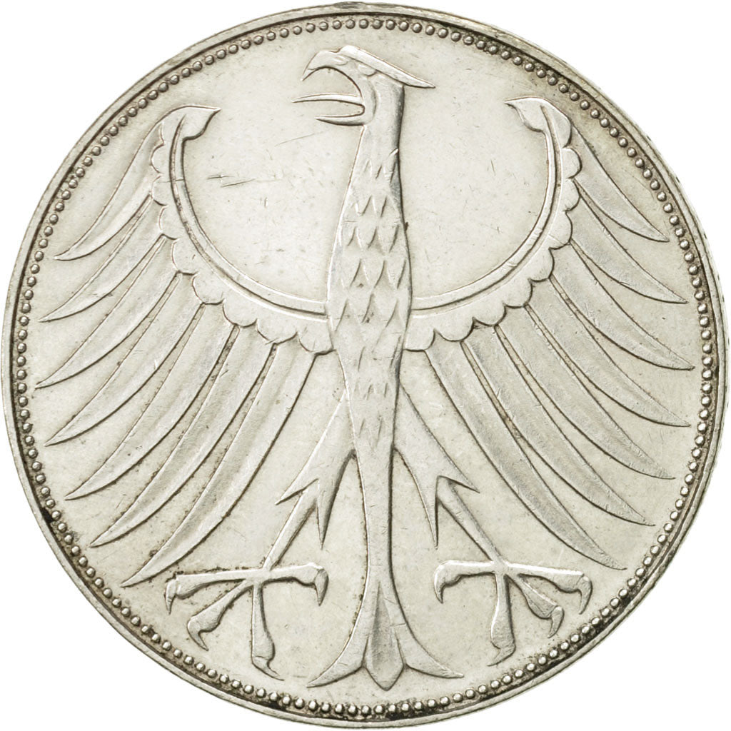 Coin, GERMANY - FEDERAL REPUBLIC, 5 Mark, 1971, Karlsruhe, AU(50-53), Silver