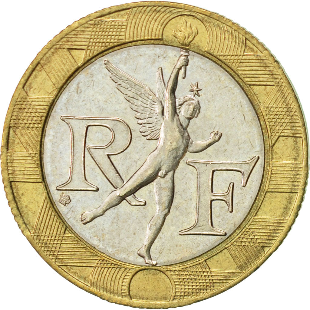 Münze, Frankreich, Génie, 10 Francs, 1992, Paris, VZ, Bi-Metallic, KM:964.1