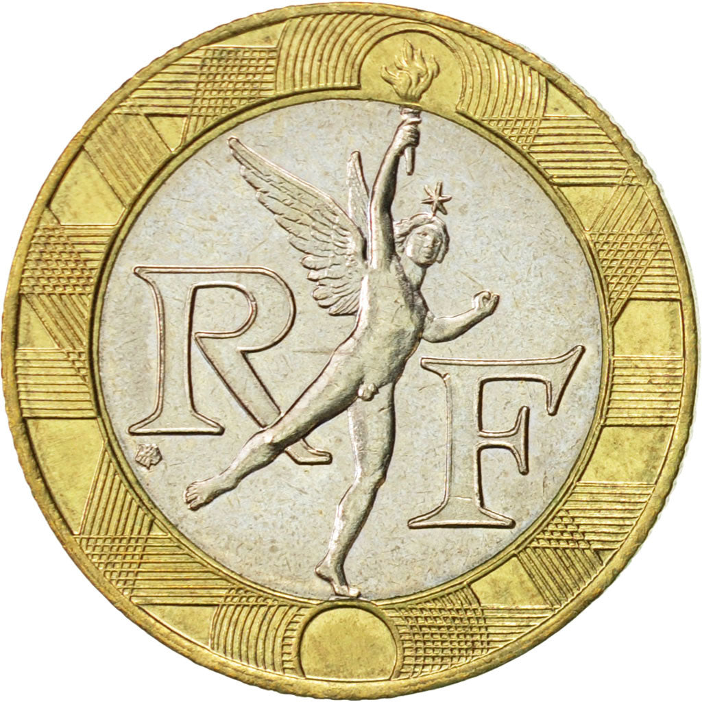 Coin, France, Génie, 10 Francs, 1991, Paris, AU(55-58), Bi-Metallic, KM:964.1
