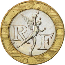 France, Génie, 10 Francs, 1990, Paris, SUP, Bi-Metallic, KM:964.1, Gadoury:827