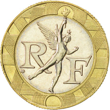 Frankreich, Génie, 10 Francs, 1995, Paris, VZ, Bi-Metallic, KM:964.1