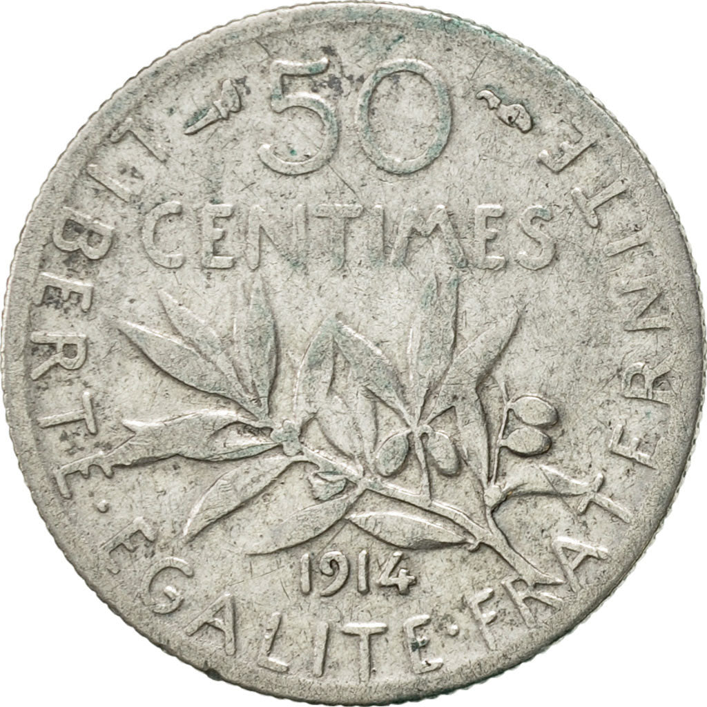 Monnaie, France, Semeuse, 50 Centimes, 1914, Paris, TTB, Argent, KM:854