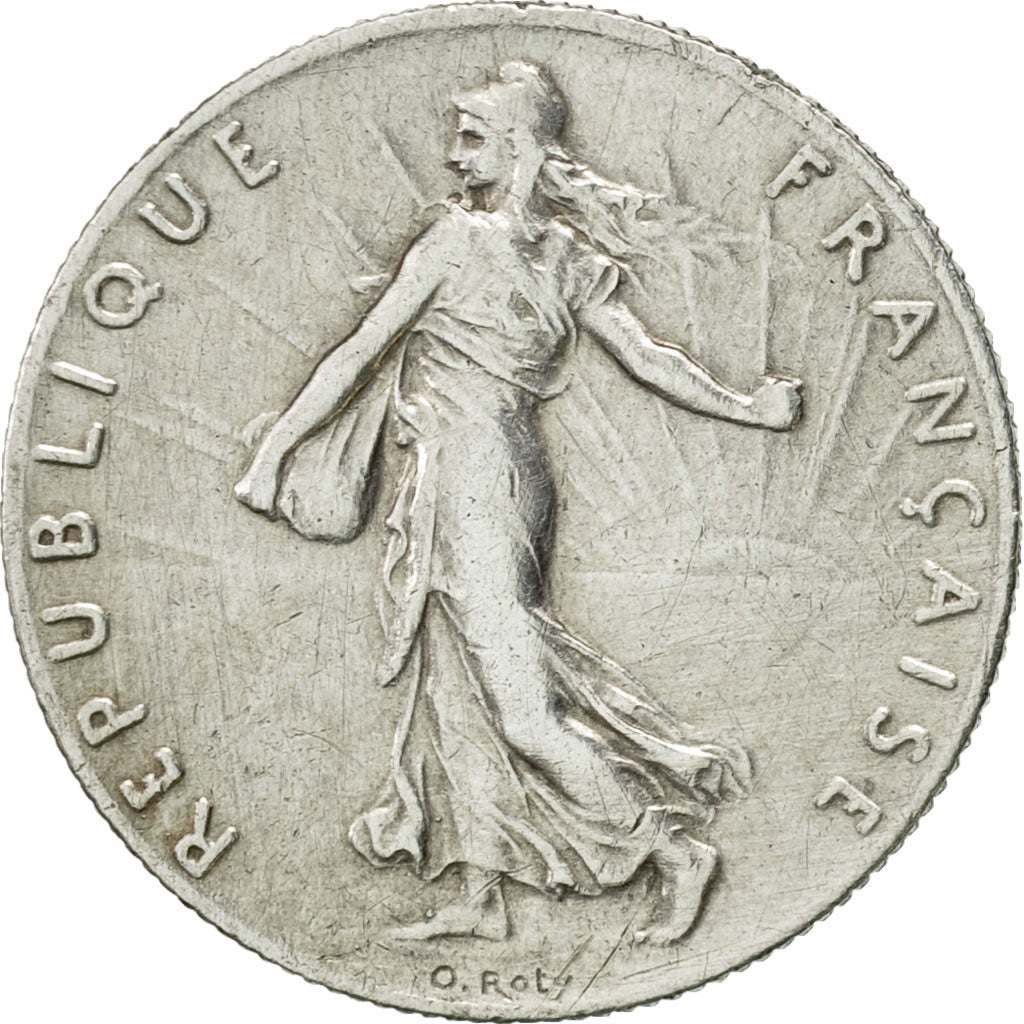 France, Semeuse, 50 Centimes, 1917, Paris, AU(55-58), Silver, KM:854