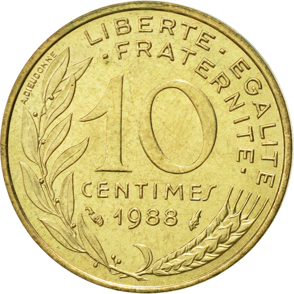 Moneda, Francia, Marianne, 10 Centimes, 1988, Paris, EBC, Aluminio - bronce
