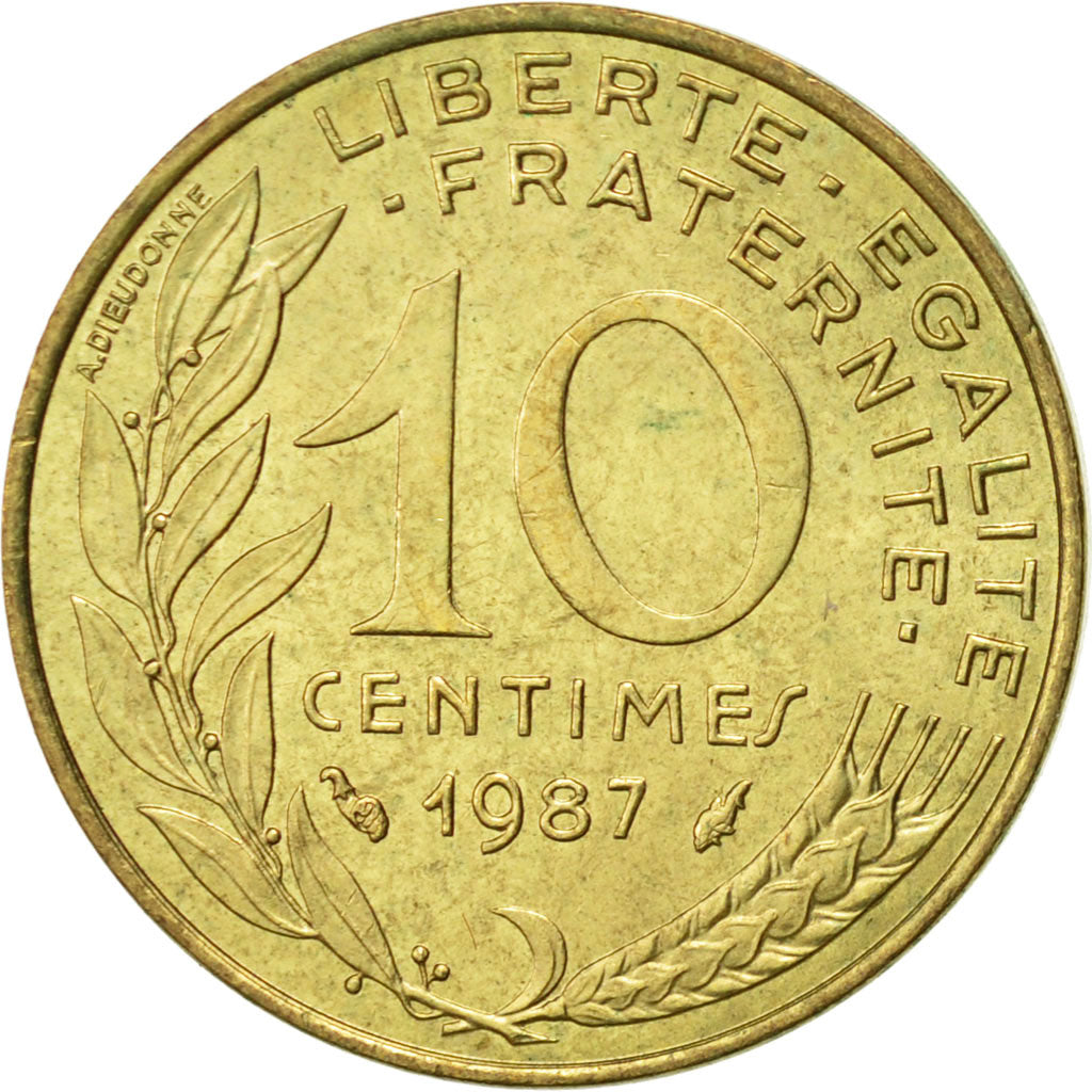 Coin, France, Marianne, 10 Centimes, 1987, Paris, AU(55-58), Aluminum-Bronze
