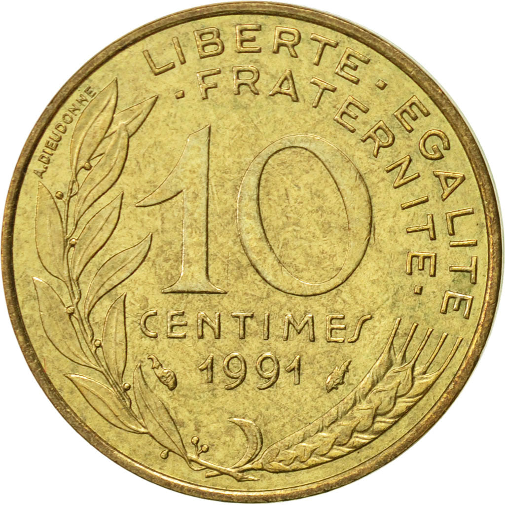 Münze, Frankreich, Marianne, 10 Centimes, 1991, Paris, VZ, Aluminum-Bronze