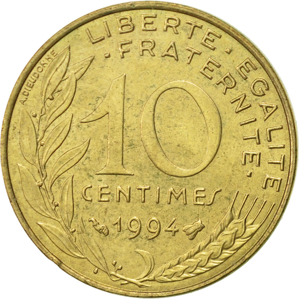 Coin, France, Marianne, 10 Centimes, 1994, Paris, AU(55-58), Aluminum-Bronze