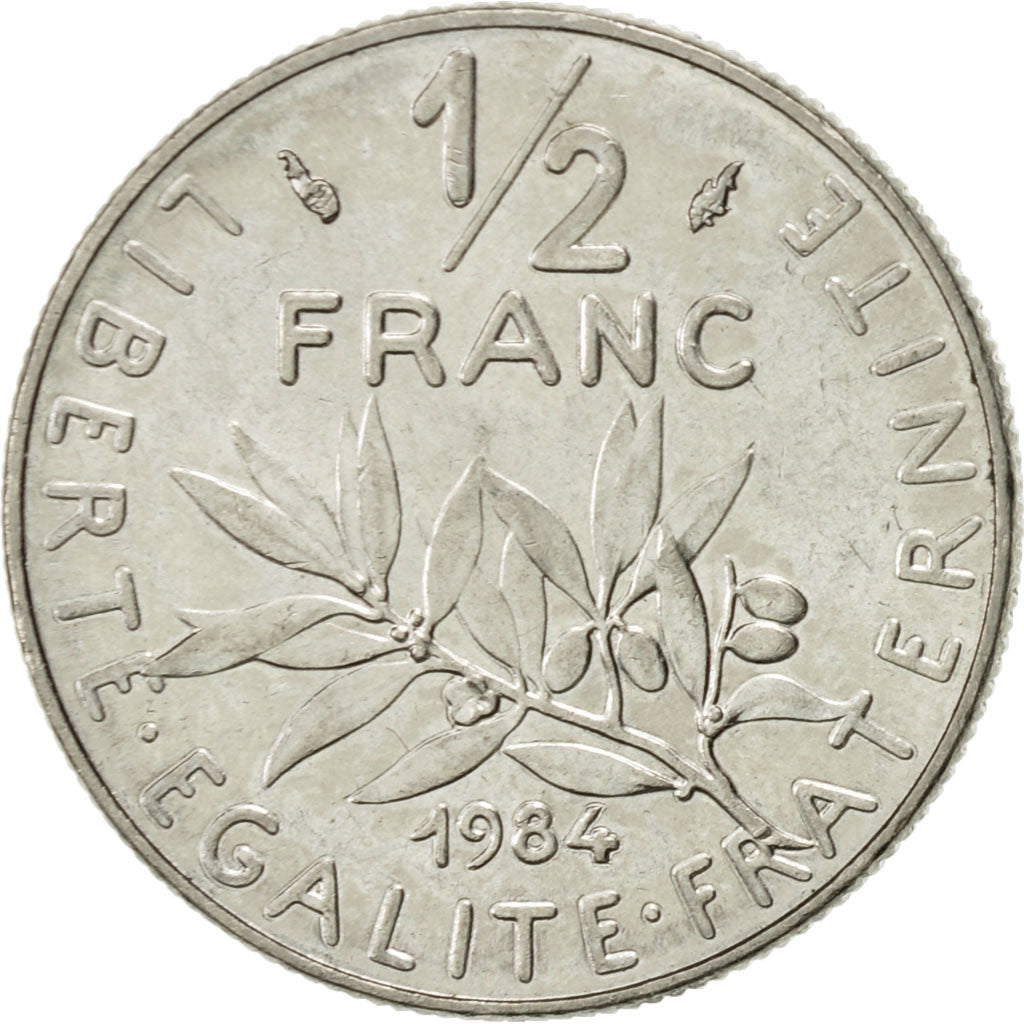 Munten, Frankrijk, Semeuse, 1/2 Franc, 1984, Paris, PR, Nickel, KM:931.1