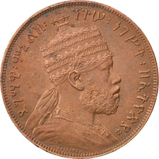 ETHIOPIA, 1/100 Birr, Matonya, 1897, Paris, KM #9, AU(55-58), Copper, 5.02