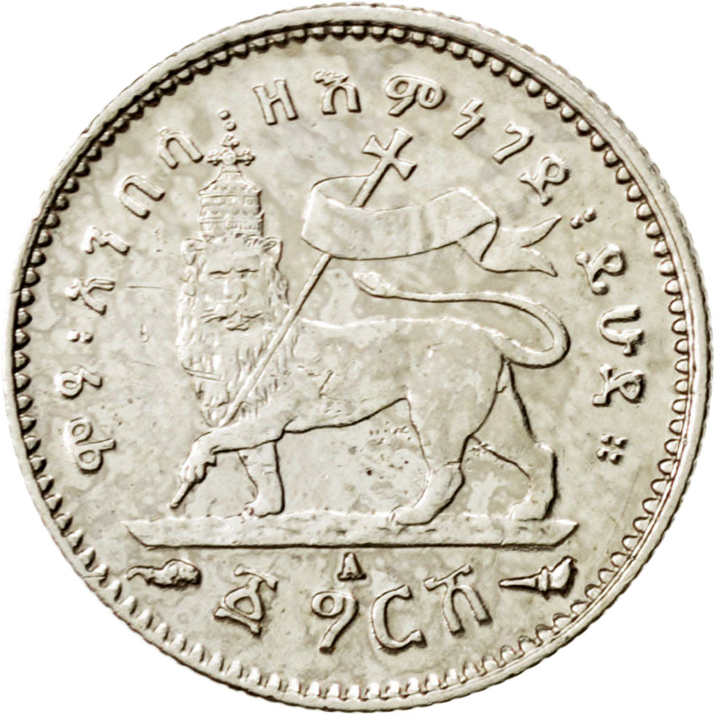ETHIOPIA, Gersh, 1903, Paris, KM #12, EF(40-45), Silver, 16.5, 1.38