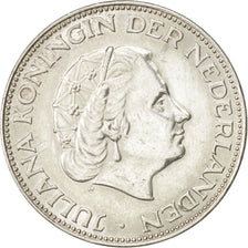Coin, Netherlands, Juliana, 2-1/2 Gulden, 1961, AU(55-58), Silver, KM:185