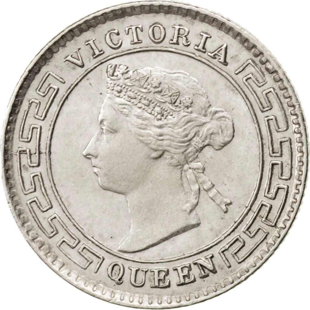 CEYLON, 10 Cents, 1893, KM #94, AU(55-58), Silver, 1.15