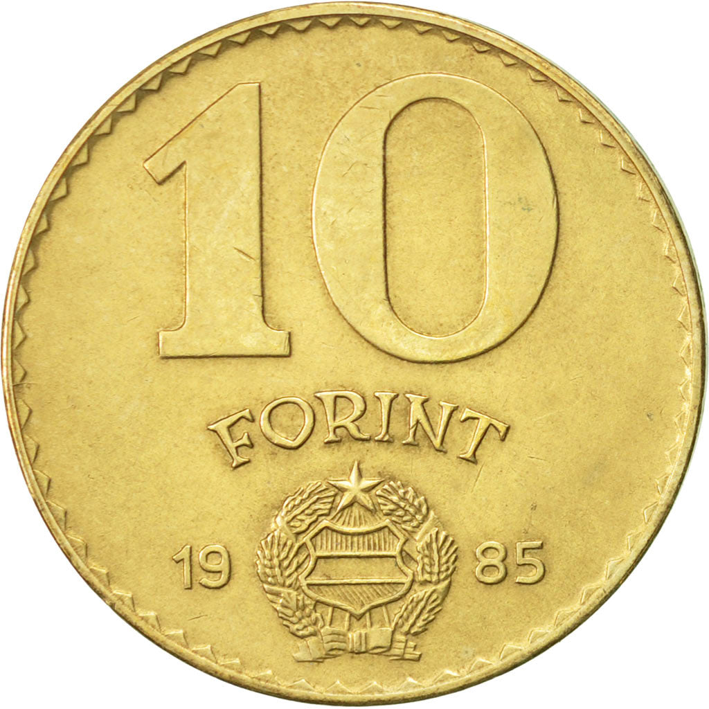 Moneta, Ungheria, 10 Forint, 1985, Budapest, BB+, Alluminio-bronzo, KM:636