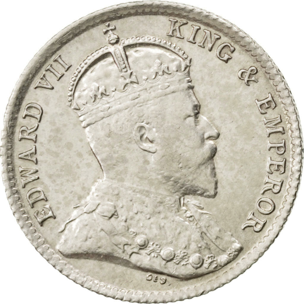 CEYLON, 10 Cents, 1902, KM #97, AU(55-58), Silver, 1.15