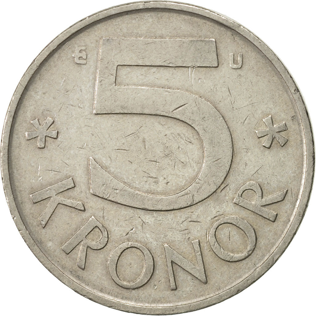 Monnaie, Suède, Carl XVI Gustaf, 5 Kronor, 1979, TTB+, Copper-nickel, KM:853