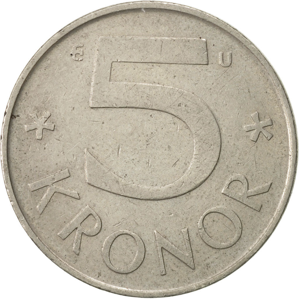 Monnaie, Suède, Carl XVI Gustaf, 5 Kronor, 1980, TTB+, Copper-nickel, KM:853