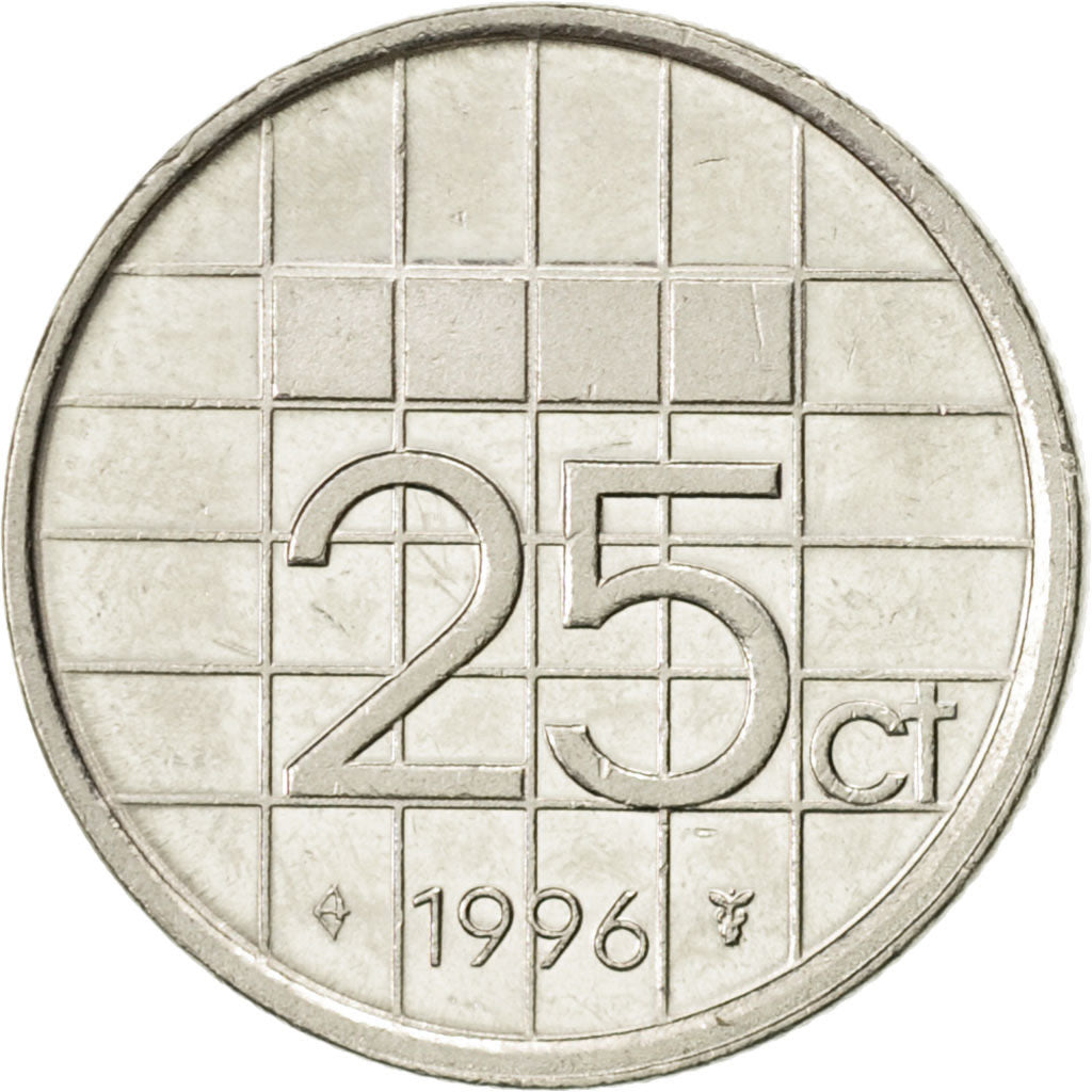 Monnaie, Pays-Bas, Beatrix, 25 Cents, 1996, SUP, Nickel, KM:204