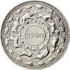CEYLON, 5 Rupees, 1957, KM #126, AU(50-53), Silver, 39, 28.20