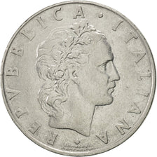 Italy, 50 Lire, 1958, Rome, AU(55-58), Stainless Steel, KM:95.1