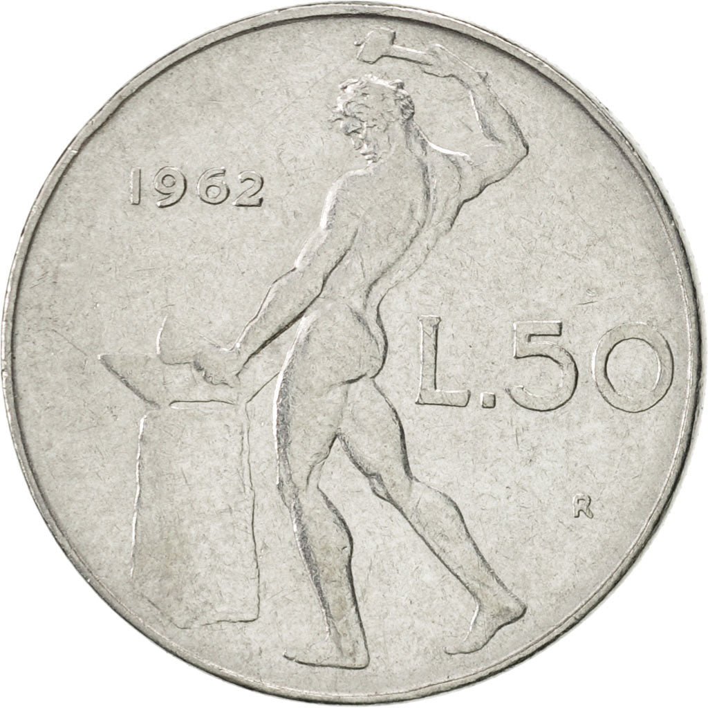 Münze, Italien, 50 Lire, 1962, Rome, VZ, Stainless Steel, KM:95.1