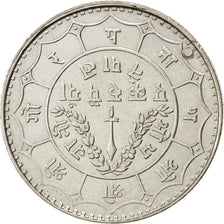 NEPAL, Rupee, 1932, KM #724, AU(50-53), Silver, 11.08