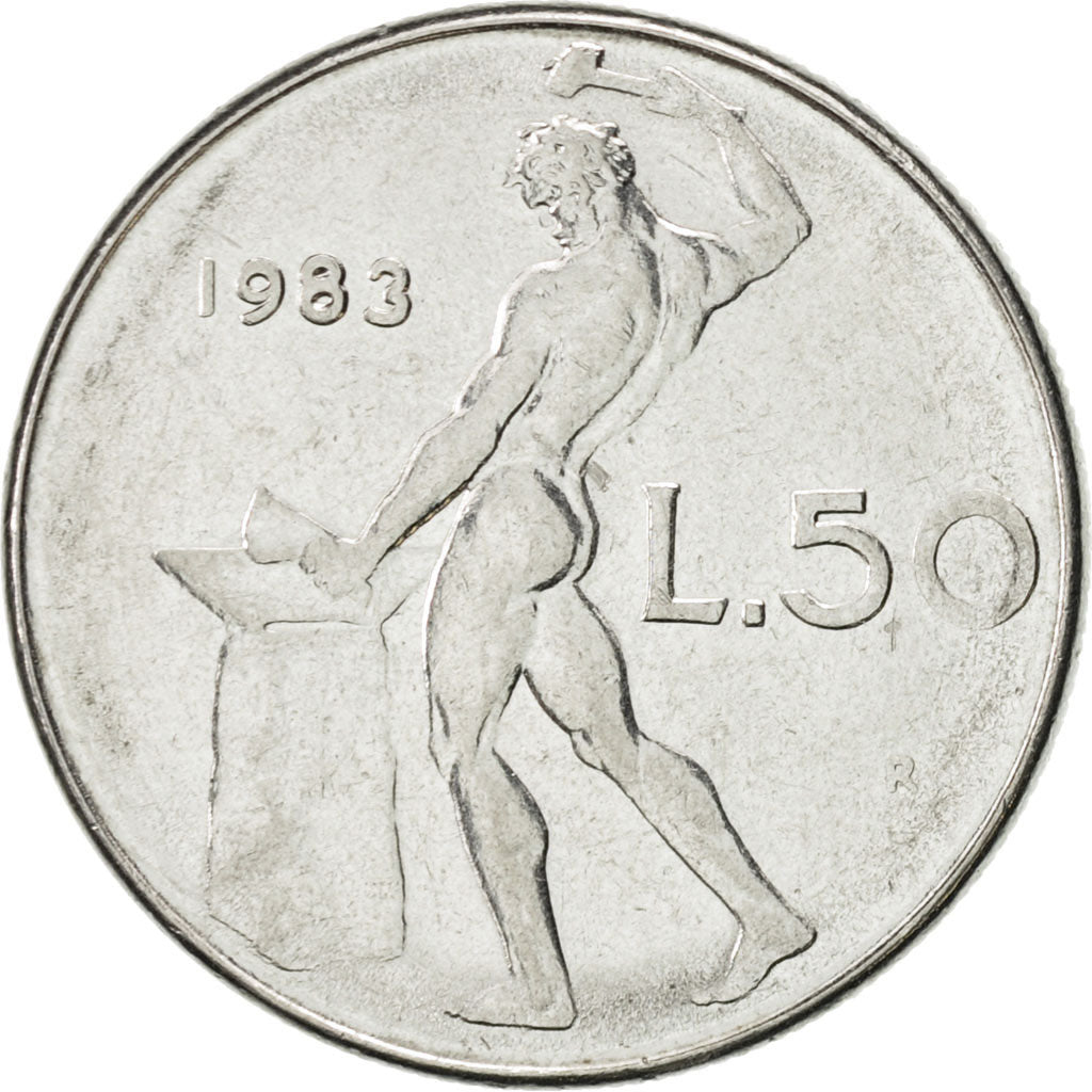 Munten, Italië, 50 Lire, 1983, Rome, PR, Stainless Steel, KM:95.1