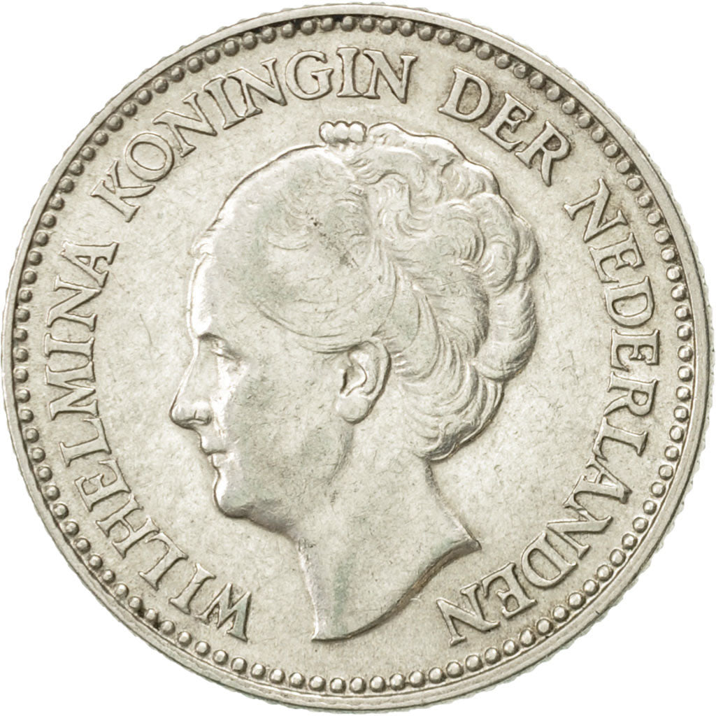 Paesi Bassi, Wilhelmina I, 1/2 Gulden, 1930, BB+, Argento, KM:160