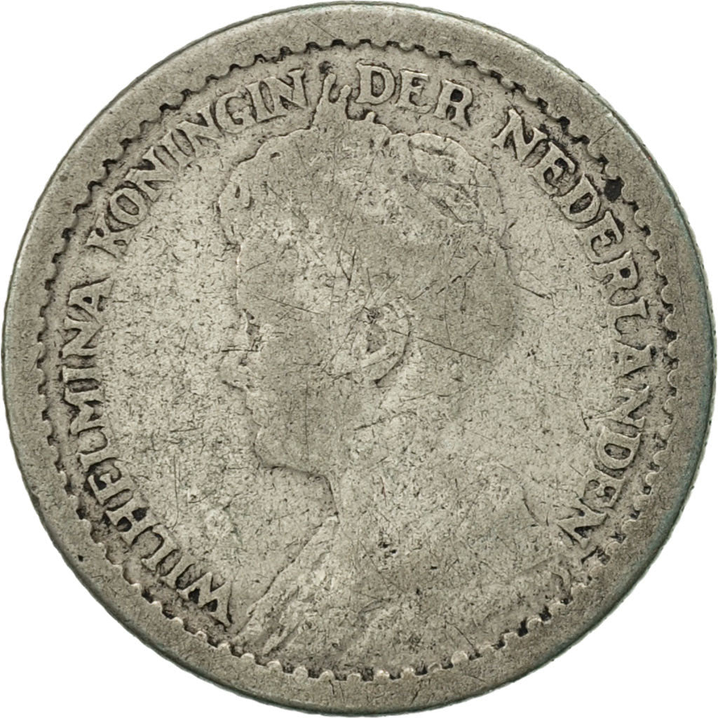 Coin, Netherlands, Wilhelmina I, 10 Cents, 1917, VF(20-25), Silver, KM:145