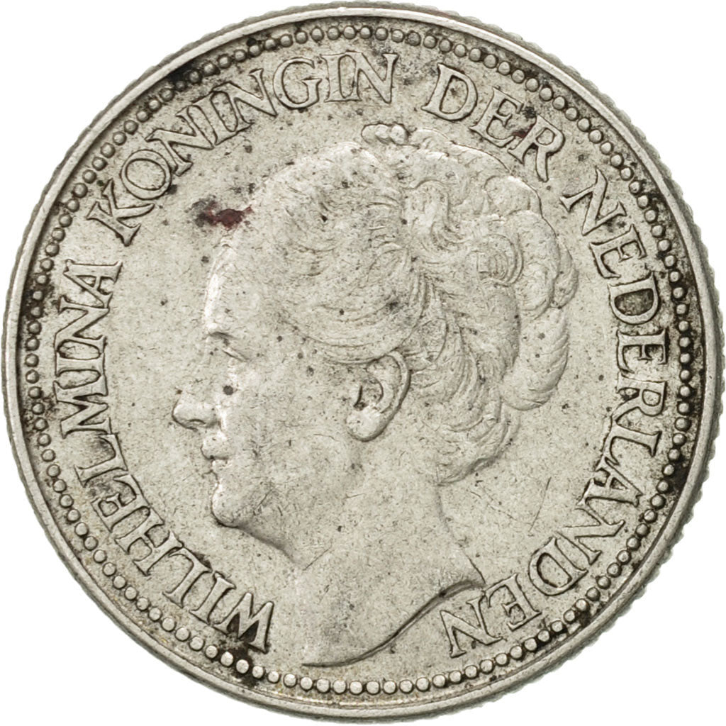Coin, Netherlands, Wilhelmina I, 25 Cents, 1939, EF(40-45), Silver, KM:164