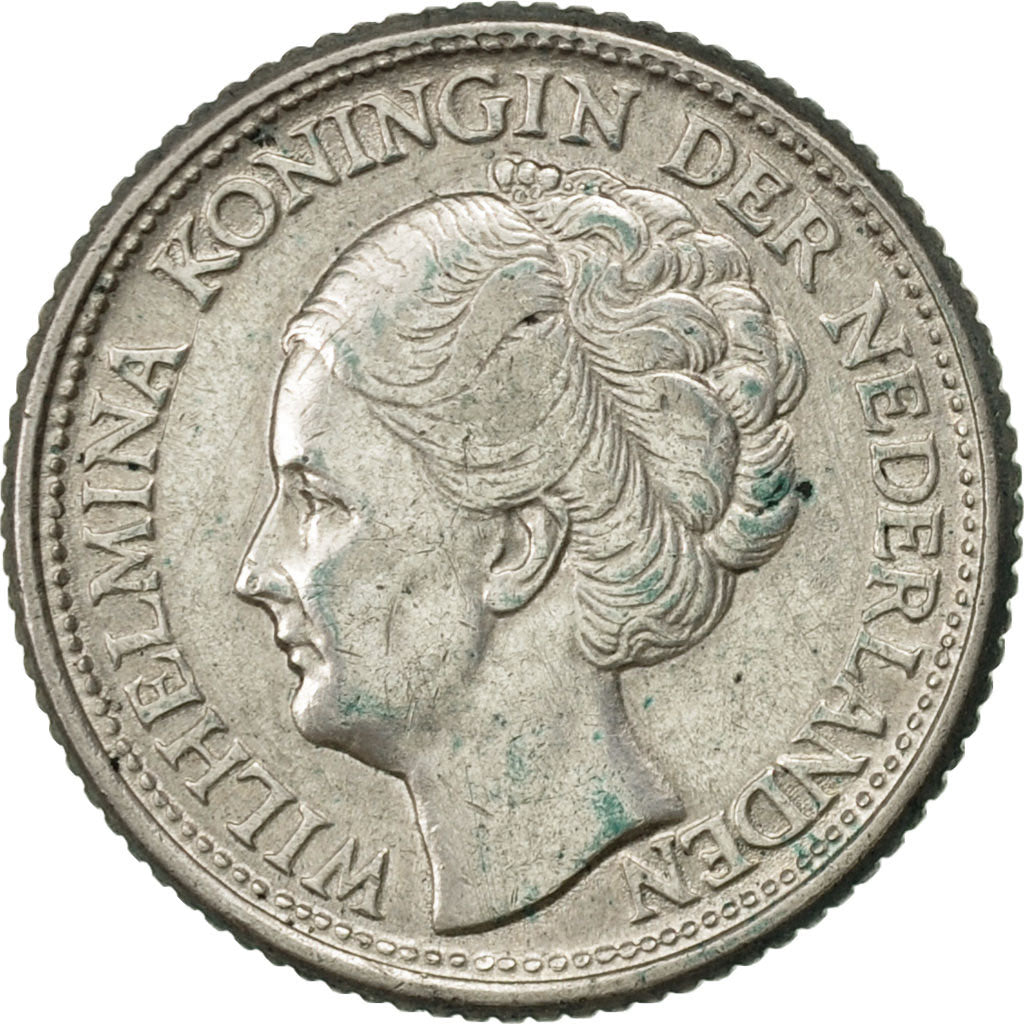 Netherlands, Wilhelmina I, 25 Cents, 1944, AU(50-53), Silver, KM:164