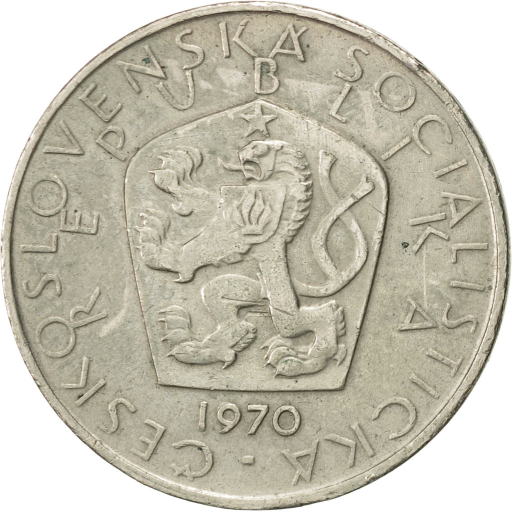 Coin, Czechoslovakia, 5 Korun, 1970, AU(55-58), Copper-nickel, KM:60