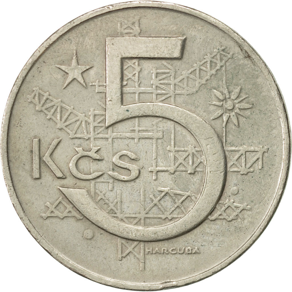 Coin, Czechoslovakia, 5 Korun, 1970, AU(55-58), Copper-nickel, KM:60