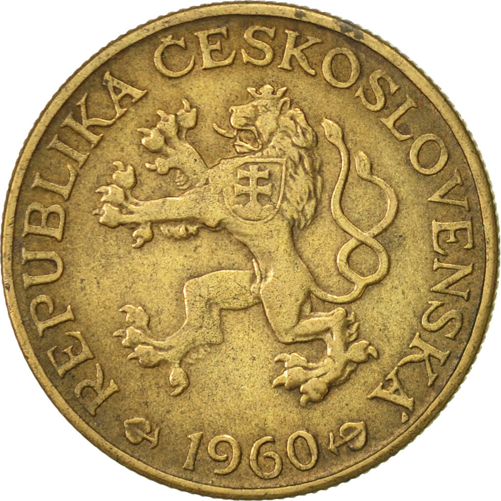 Czechoslovakia, Koruna, 1960, AU(55-58), Aluminum-Bronze, KM:46