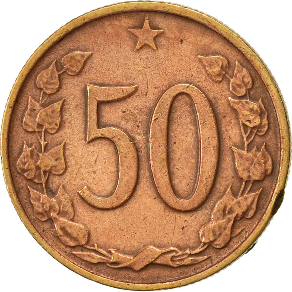 Coin, Czechoslovakia, 50 Haleru, 1963, AU(50-53), Bronze, KM:55.1