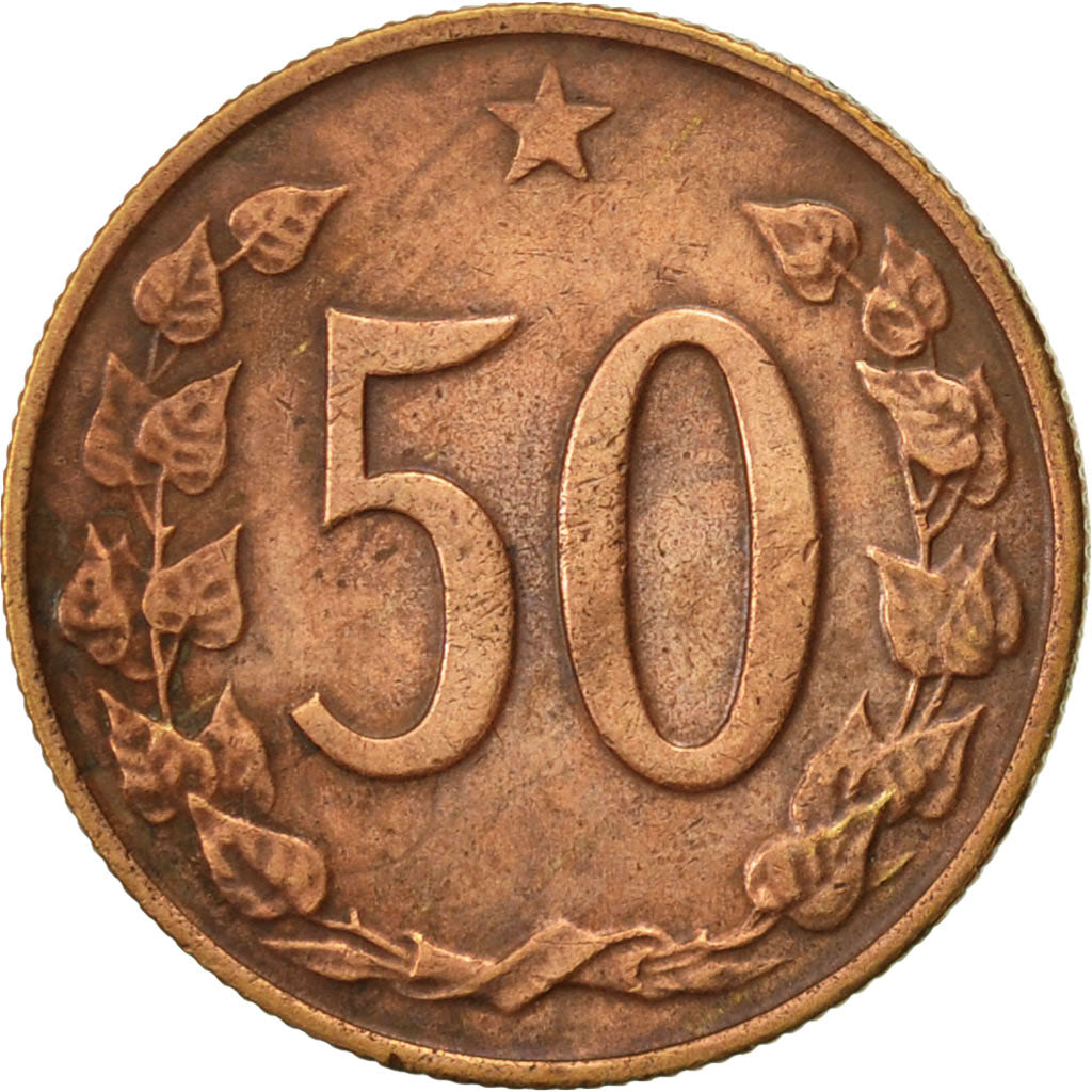 Moneta, Cecoslovacchia, 50 Haleru, 1964, BB+, Bronzo, KM:55.1