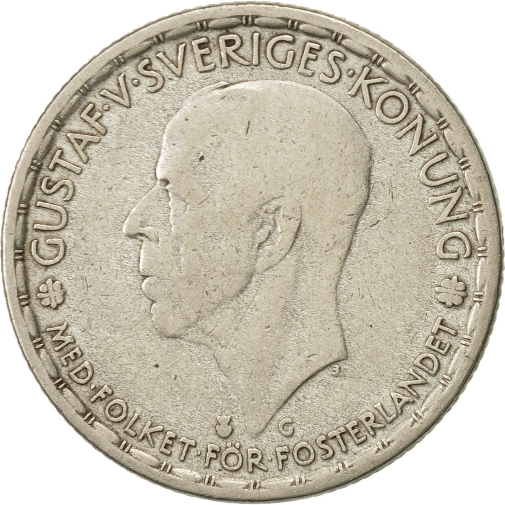 Coin, Sweden, Gustaf V, Krona, 1942, EF(40-45), Silver, KM:814