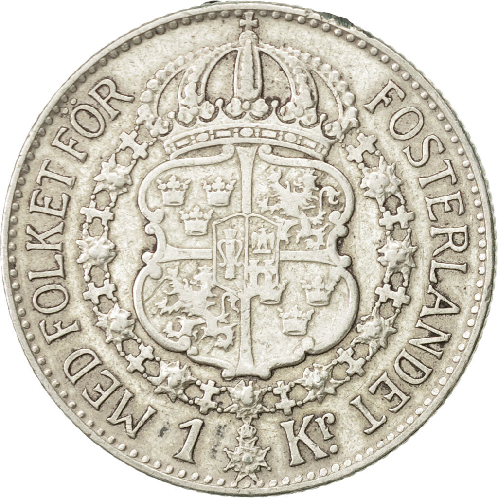 Coin, Sweden, Gustaf V, Krona, 1939, EF(40-45), Silver, KM:786.2