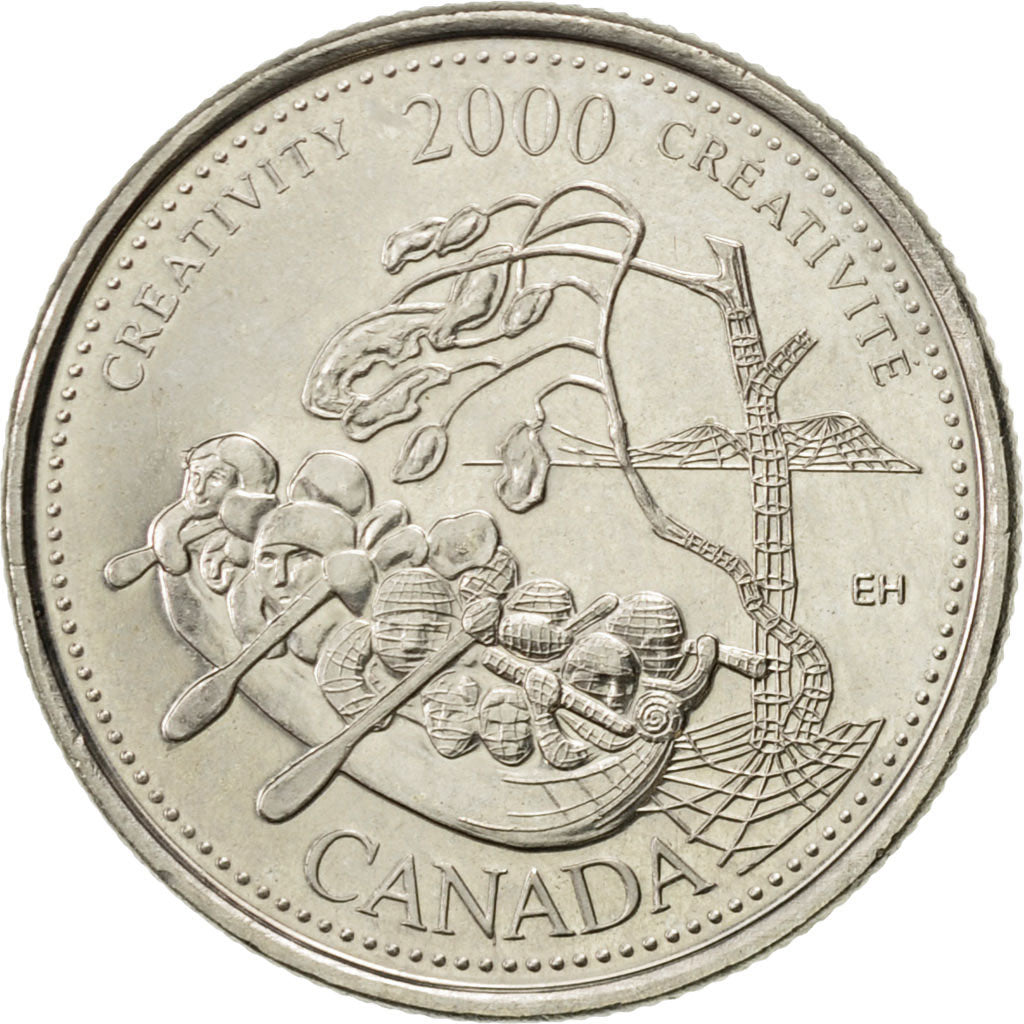 Coin, Canada, Elizabeth II, 25 Cents, 2000, Royal Canadian Mint, Ottawa