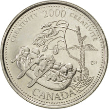 Coin, Canada, Elizabeth II, 25 Cents, 2000, Royal Canadian Mint, Ottawa