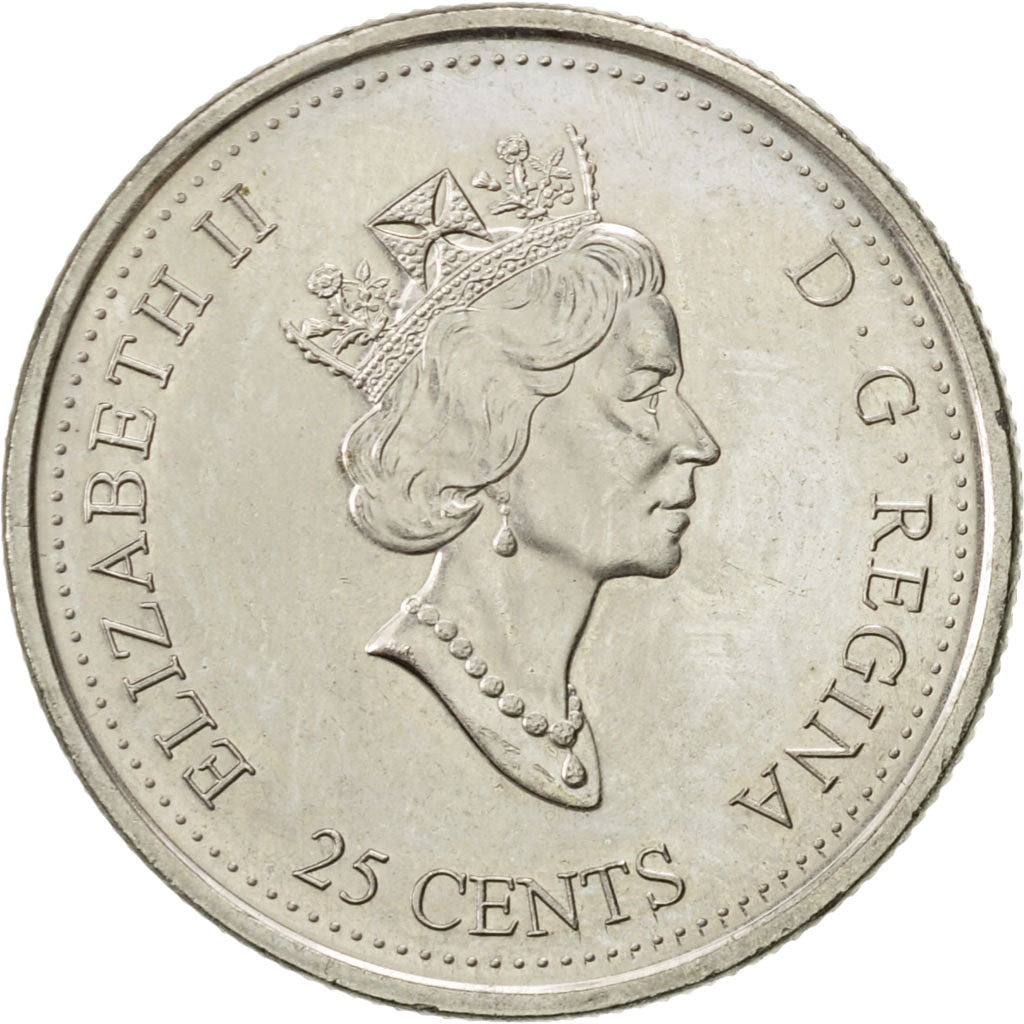 Coin, Canada, Elizabeth II, 25 Cents, 2000, Royal Canadian Mint, Ottawa