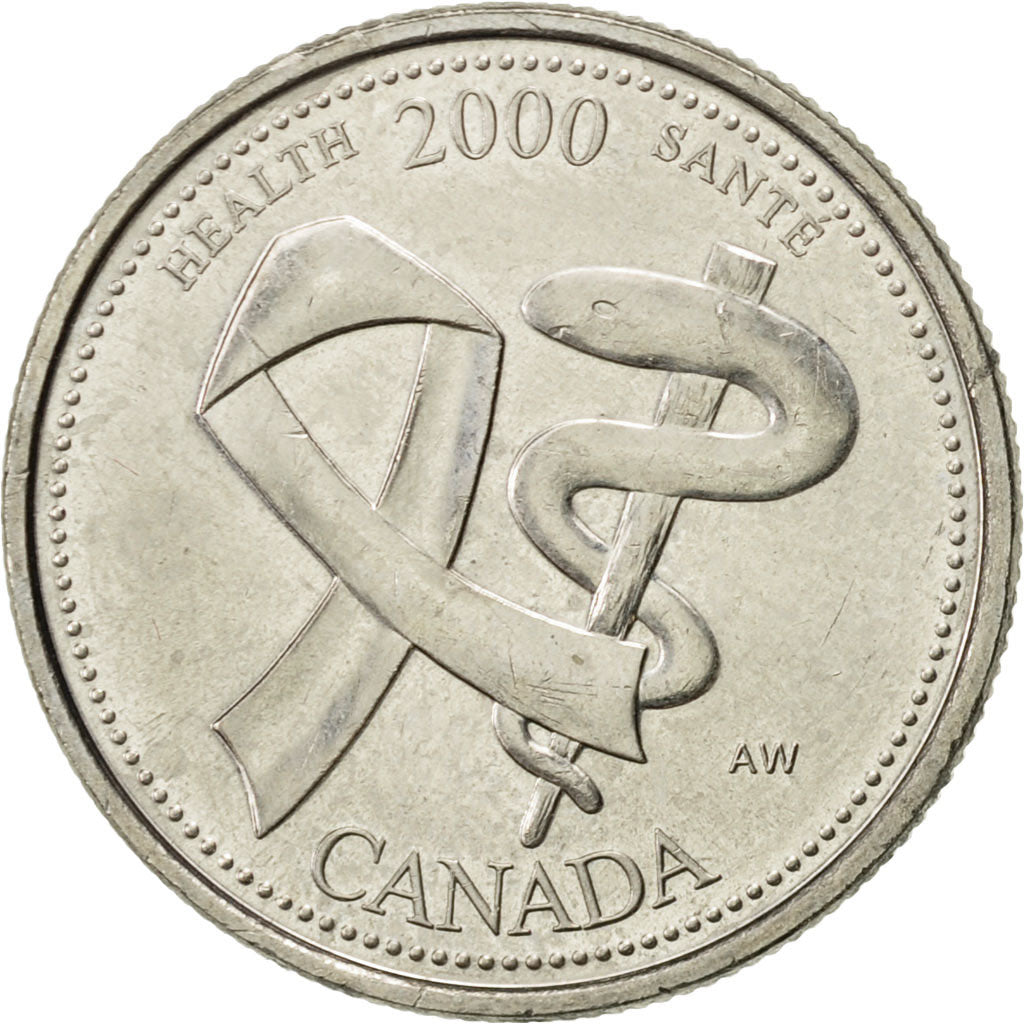 Coin, Canada, Elizabeth II, 25 Cents, 2000, Royal Canadian Mint, Ottawa