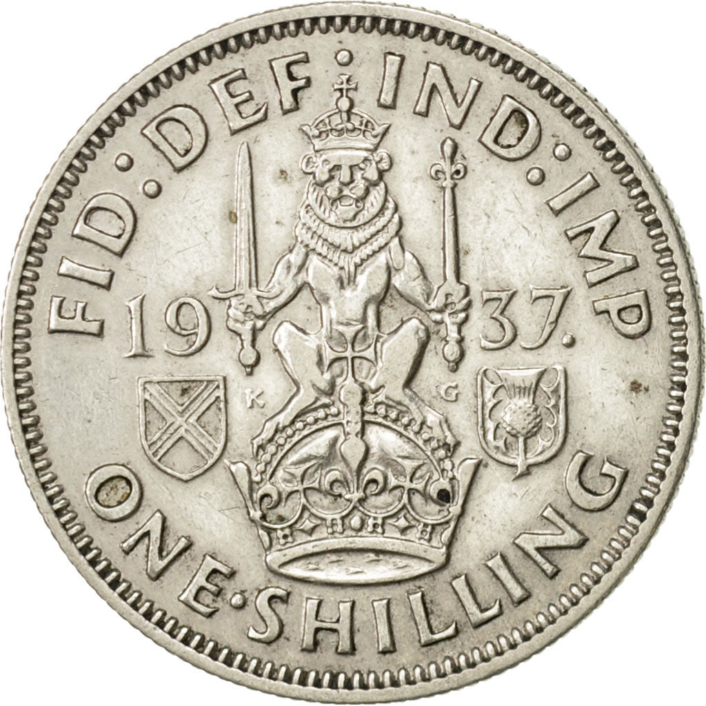 Großbritannien, George VI, Shilling, 1937, VZ, Silber, KM:854