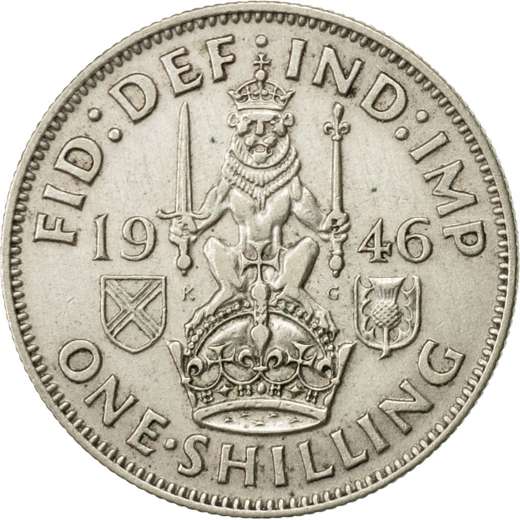 Great Britain, George VI, Shilling, 1946, AU(55-58), Silver, KM:854